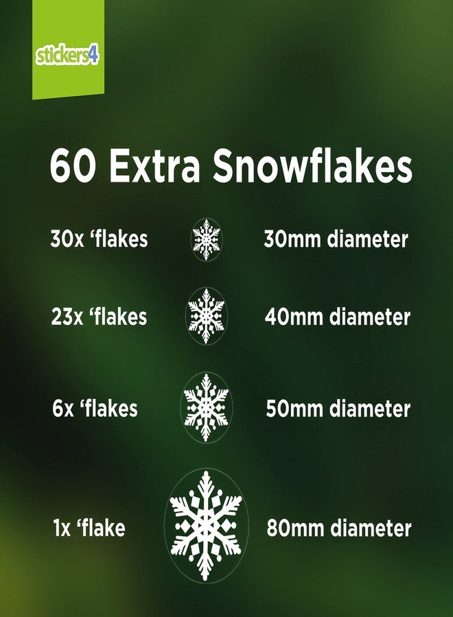 Stickers4 Large 10 x Hanging Christmas Ornament Window Clings with 60 Snowflake Clings in Snowflake Stars Design - Large Christmas Window clings - Image 5